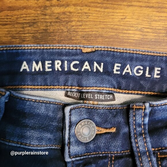 American Eagle Jeans 4 S Super Hi Rise Jegging Next Level Stretch Medium Dark - Picture 4 of 12